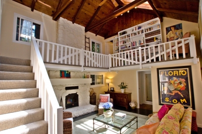 Balcony accesses the bedroojms upstairs.