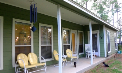 Back Porch Looking out over the Wonderful Deep Lot